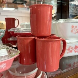 Salmon Corning Ware Mug Set